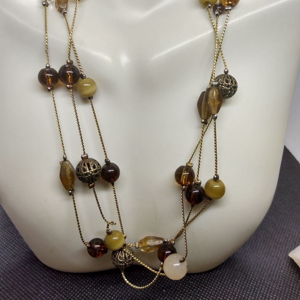 Mediterranean glass beaded necklace‎